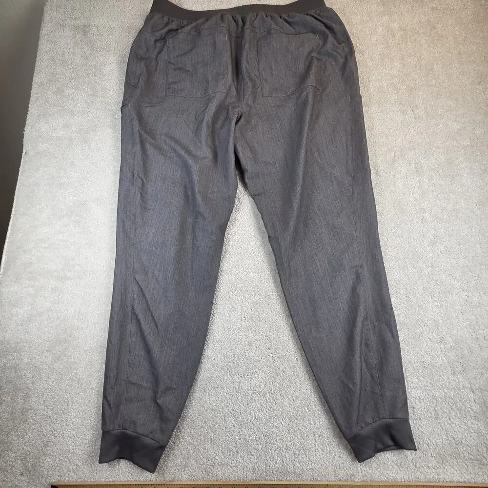 Fabletics On Call Scrub Jogger Pants Womens 2XX / 1X Tall Gray - Picture 2 of 9